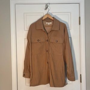 Rewind Light Brown Corduroy jacket. Womens L chore coat with cargo pocket.